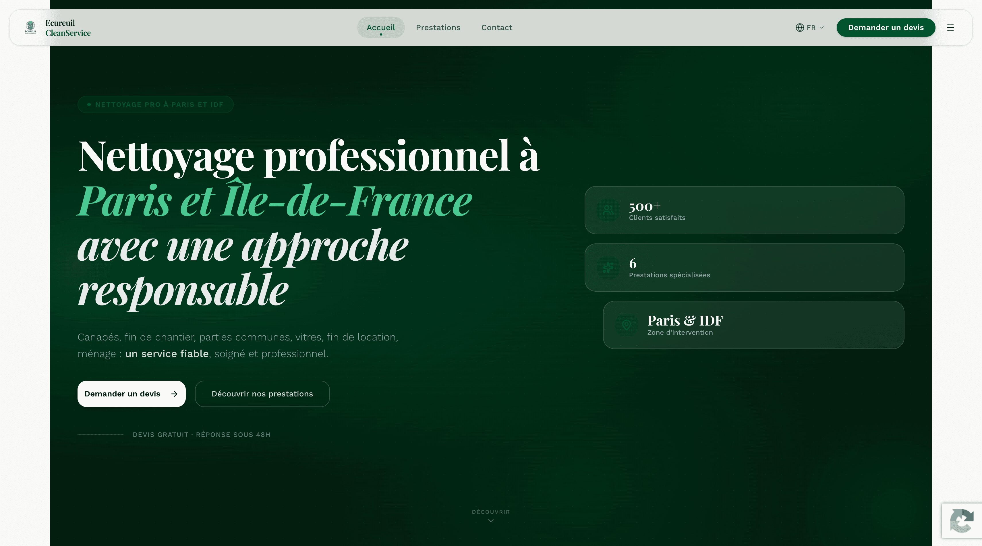 Écureuil Clean Service – Nettoyage Professionnel à Paris — screenshot 1